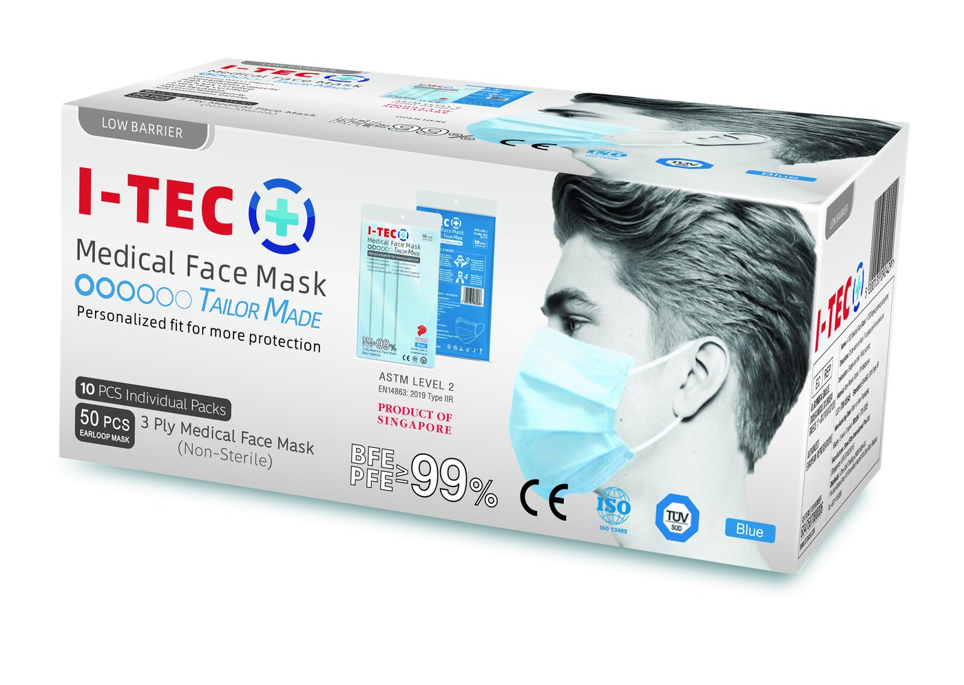 I-TEC Medical Face Mask, Tailor Made, blue